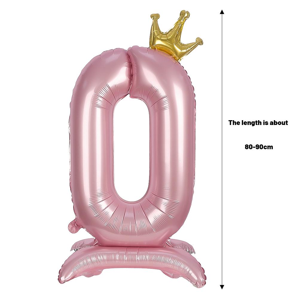 Balão digital de alumínio rosa com decoração de coroa de 42 polegadas, balão com número para decoração de festa de aniversário, suprimentos para meninas, lembrancinha de aniversário