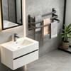 Gun Gray Towel Rack, No-drill Bathroom Wall-mounted Bathroom Towel Hanging Rod Storage Rack Toilet Storage Hanger
