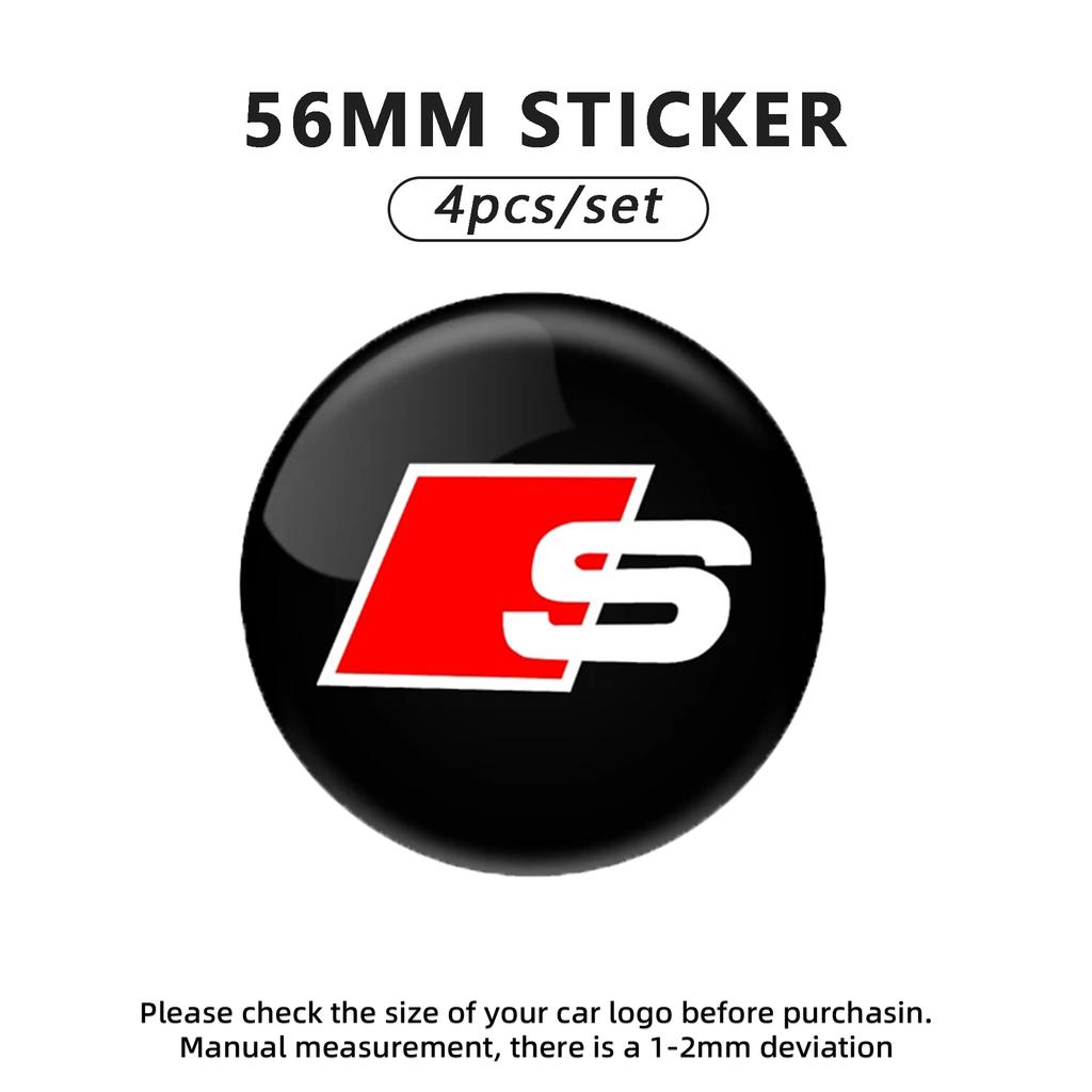 4pcs 56mm Car Emblem Wheel Hub Center Cap Stickers For Audi TT RS3 RS4 RS5 RS6 RS7 RS8 Quattro SLINE RS