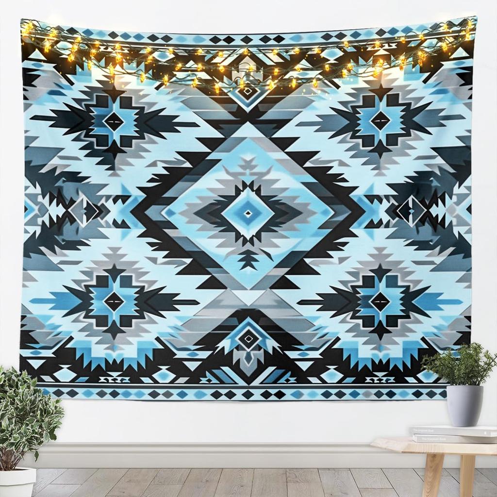 Southwestern Aztec Tapestry Kids Retro Bohemian Western Wall Art For Bedroom Living Rooms, Boho Tribal Wall Hanging Blanket