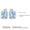 925 Sterling Silver Luxury Nano Sky Blue Topaz  Emerald Gemstone Clip On Earrings Earrings For Women Birthday Fine Jewelry Gift