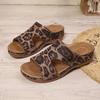 Ladies Shoes 2025 New Leopard Print Women's Slippers Outdoor Casual Summer Plus Size Open Toe Concise Wedge Slippers