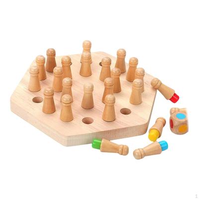 Wooden Memory Chess Games Block Puzzle Game for Parent Child Family