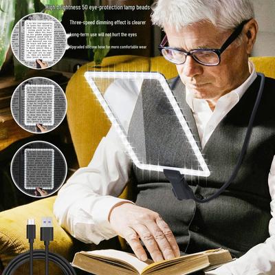 Hochauflösende, wiederaufladbare Hals-Magnifying-Lupe mit Licht für ältere Menschen zum Lesen
