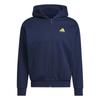 adidas Basketball Unisex Loose Fit Hooded Zip Jacket Blue JZ9527