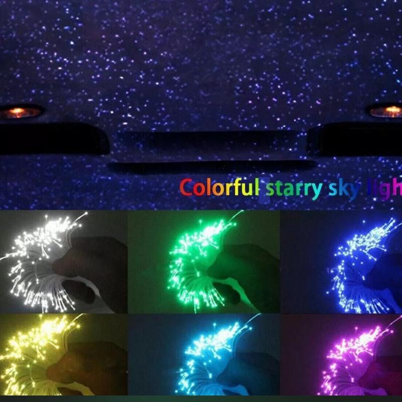 App-Controlled Fiber Optic Starry Sky Car Roof Light with Twinkling Turntable, 16W