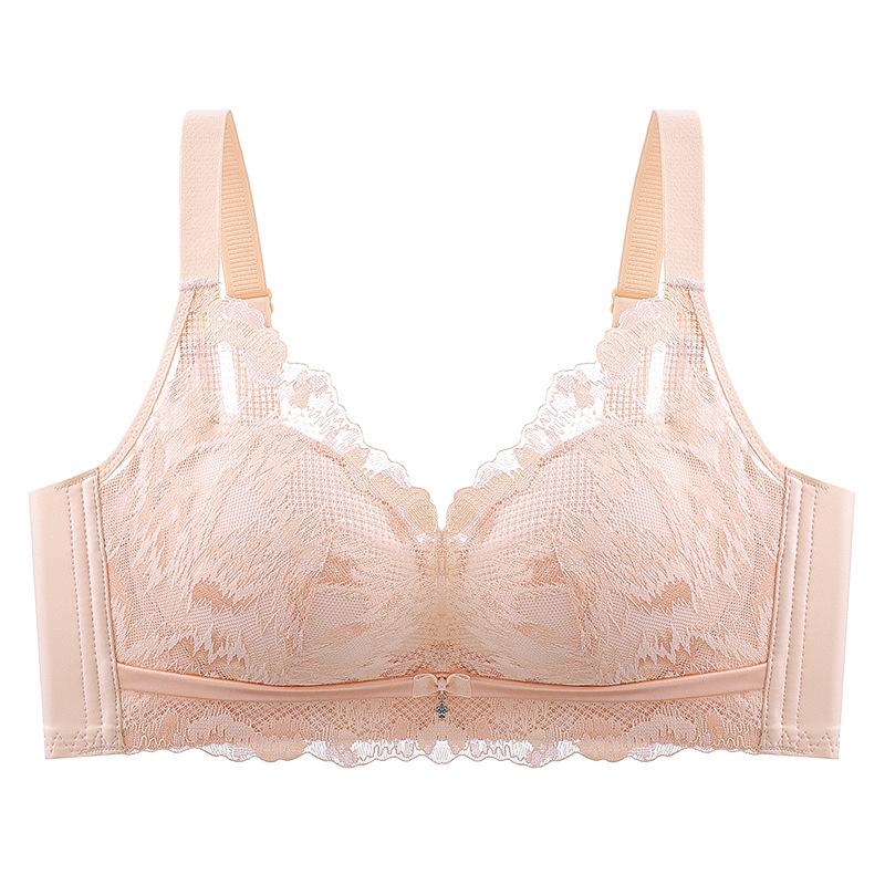 

Gathering Bra for Women Comfortable and Breathable Bra No Steel Ring Sexy Lace Bra Push Up Bra 40/90B розовый