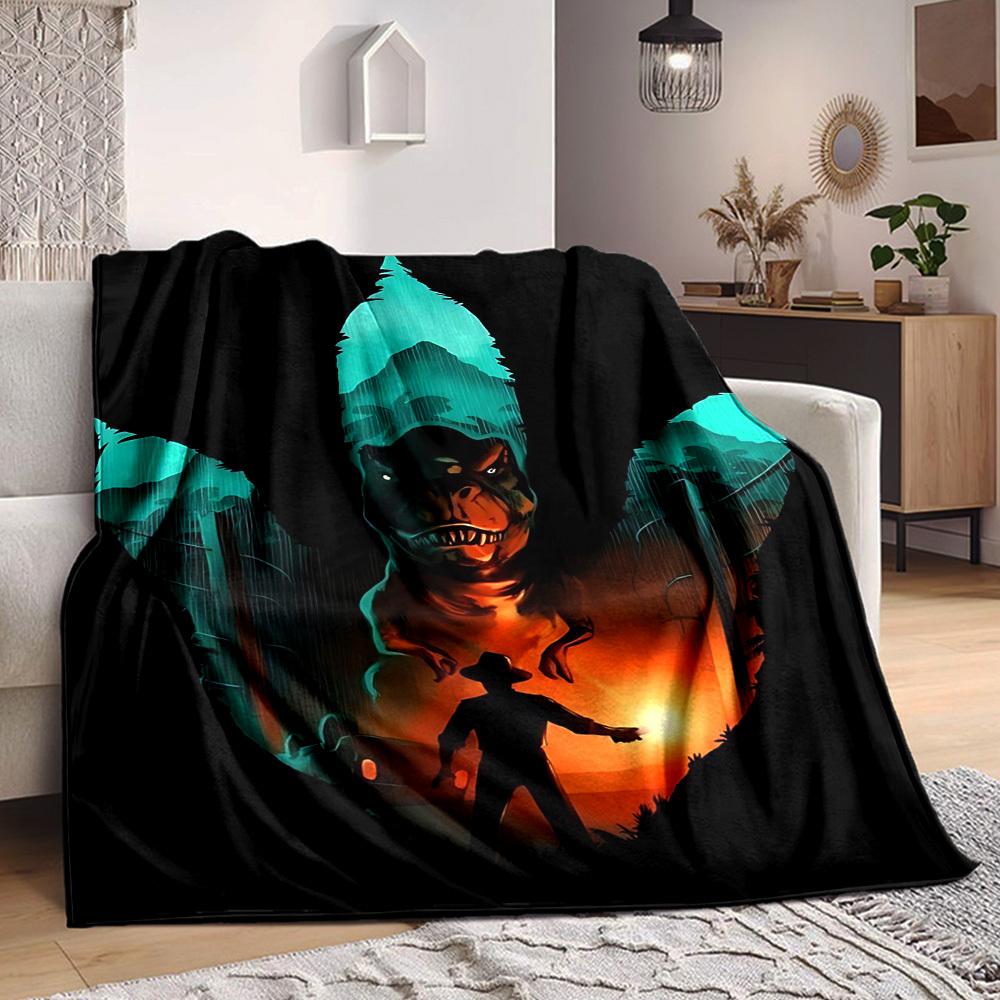 1PC Dinosaur Adventure Blanket Soft Warm All Season Throw for Sofa, Bed, Car, Office Vibrant Colorful Design, Durable & Cozy Gift