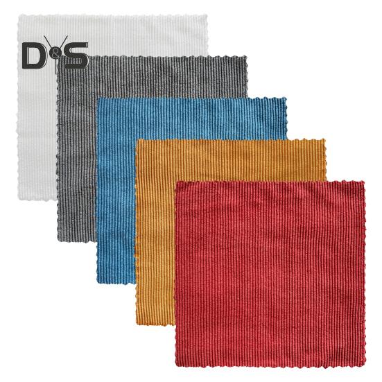 

5 шт. тряпка для мытья посуды из микрофибры, мягкая впитывающая салфетка с вертикальными полосками, устойчивая к пятнам, для мытья посуды 5pcs разноцветный