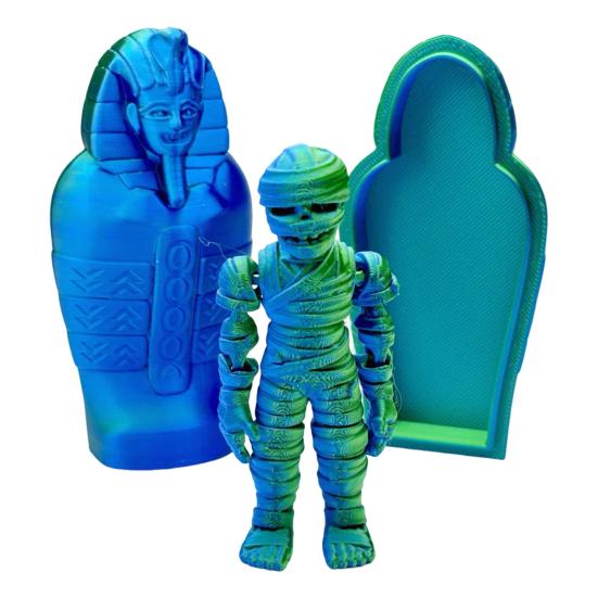 

Yousheng 3D Printed Pharaoh Mummy Figurine Movable Joints Mummy Statue Articulated Sculpture Model Toy Home Office Desktop Decoration Ornament S