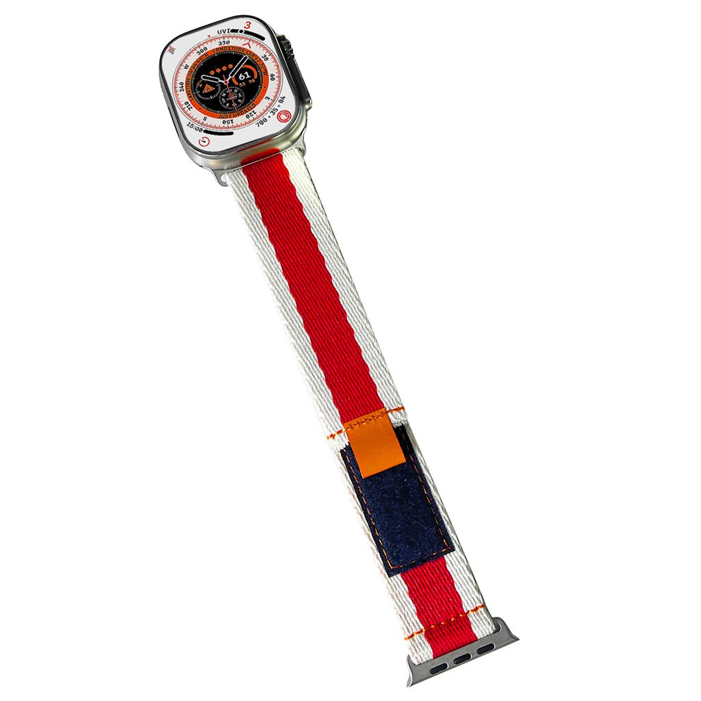 Do zegarka Apple Watch 10 46 mm/Ultra 2/Ultra 49 mm/9 8 7 45 mm/SE (2023) SE (2022) SE 6 5 4 44mm/3 2 1 42mm Pasek do zegarka z płótna w kontrastowym kolorze