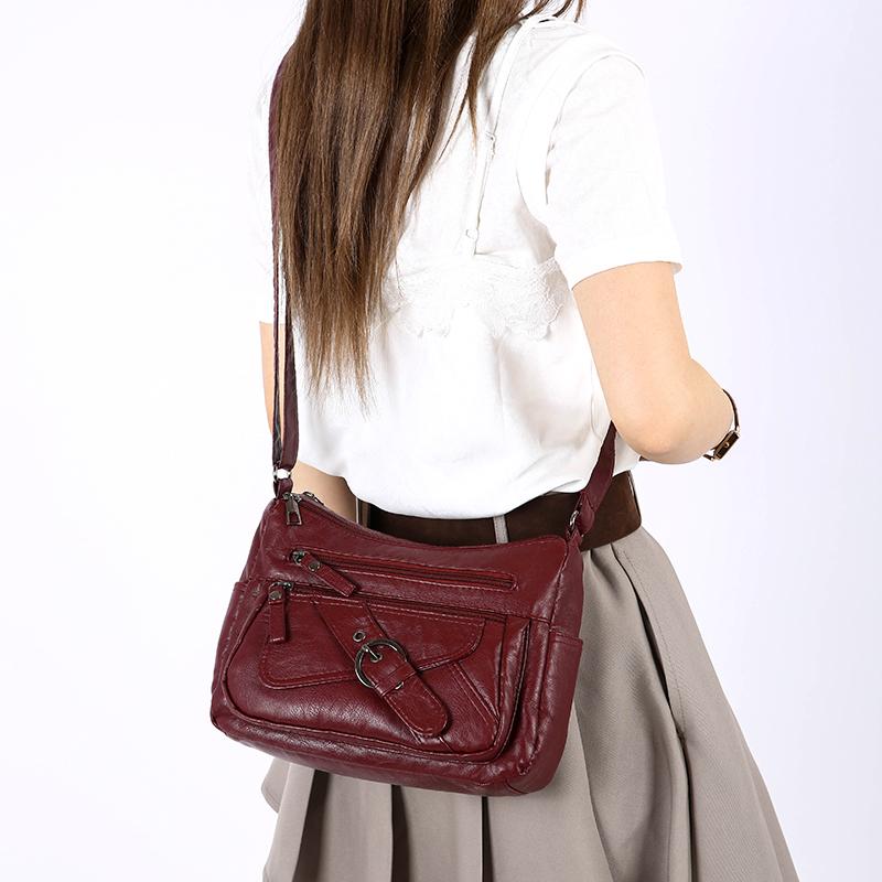 Vintage Women's Shoulder Bag Large Capacity PU Middle-aged Mother Bag