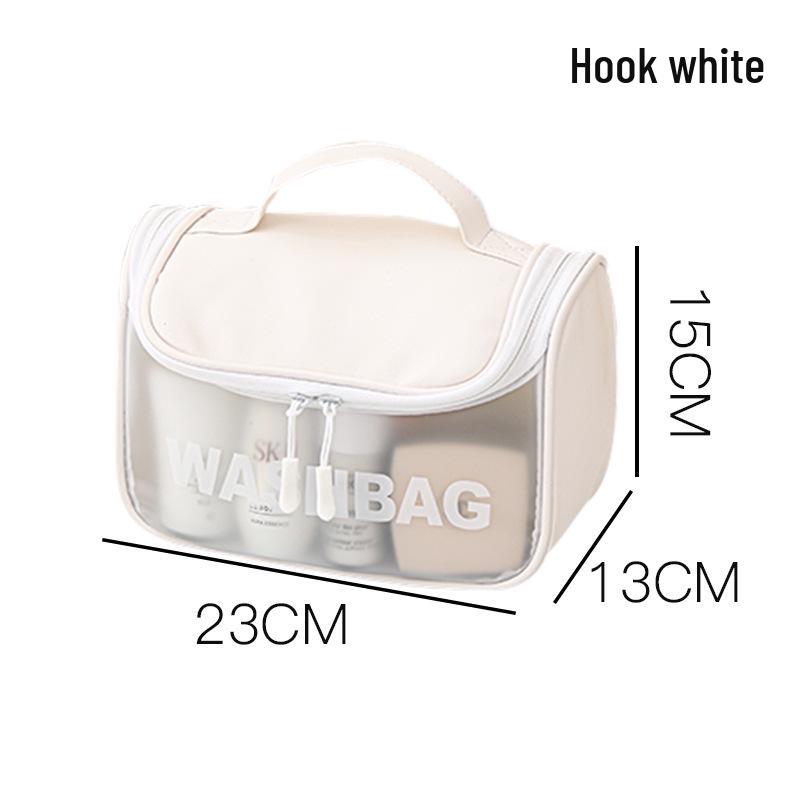Frosted PU Large Capacity Transparent Travel Makeup and Toiletry Bag