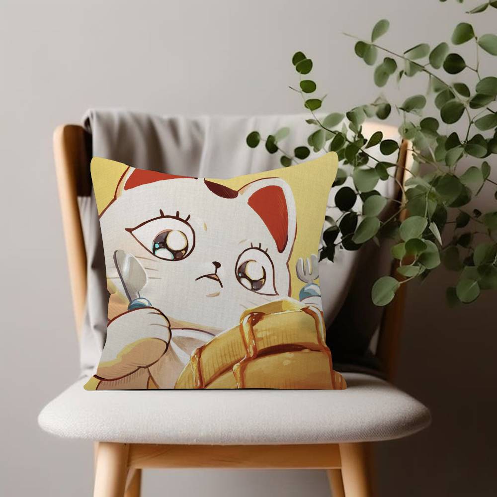 Manga anime TTurbo Granny cat couple Comfortable soft Pillow Case for Sofa cartoon kawaii Living Room Home office Decor Covers
