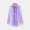 Elsa Frozen Princess Snowflake Cape for Kids - Birthday & Stage Performance Veil
