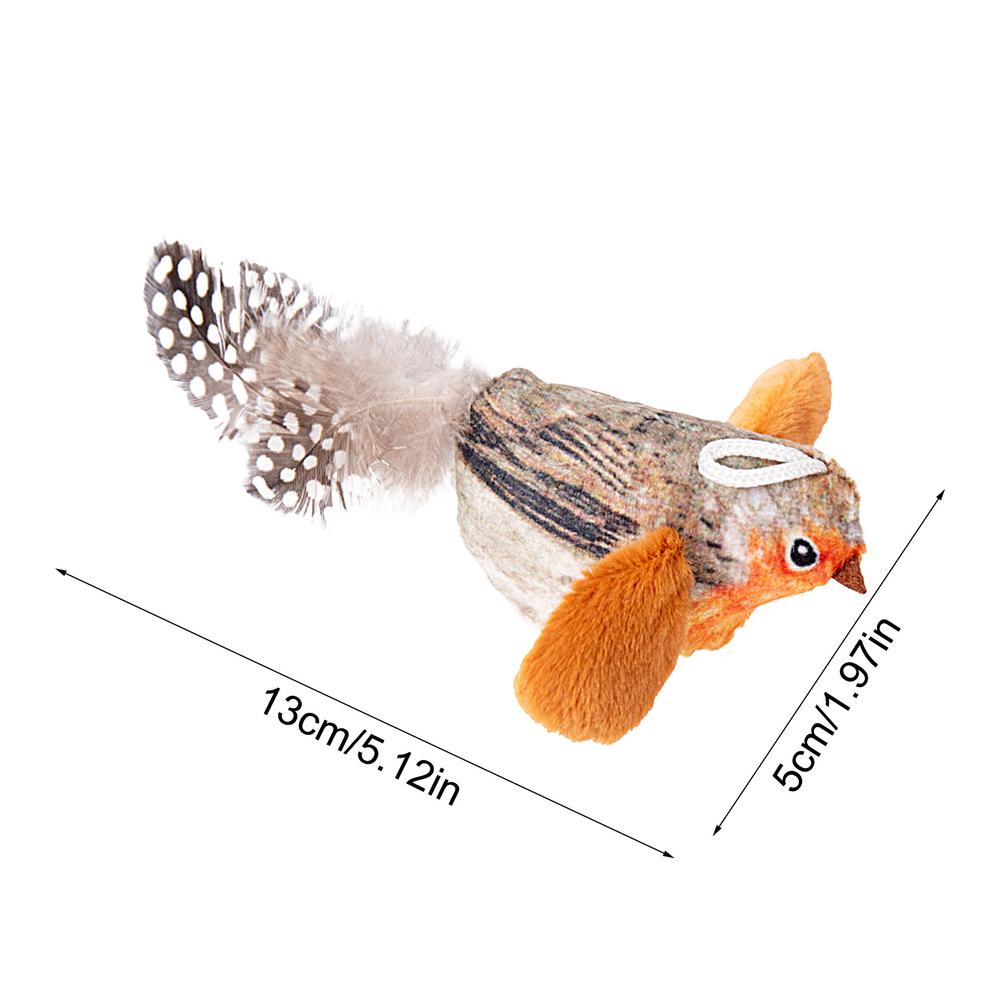 Bird Cat Toy Interactive Chew Toy for Cats Kitten Chirping Bird Toy Simulated Squeaky Cat Toy for Bored Indoor Cats Cute Teaser