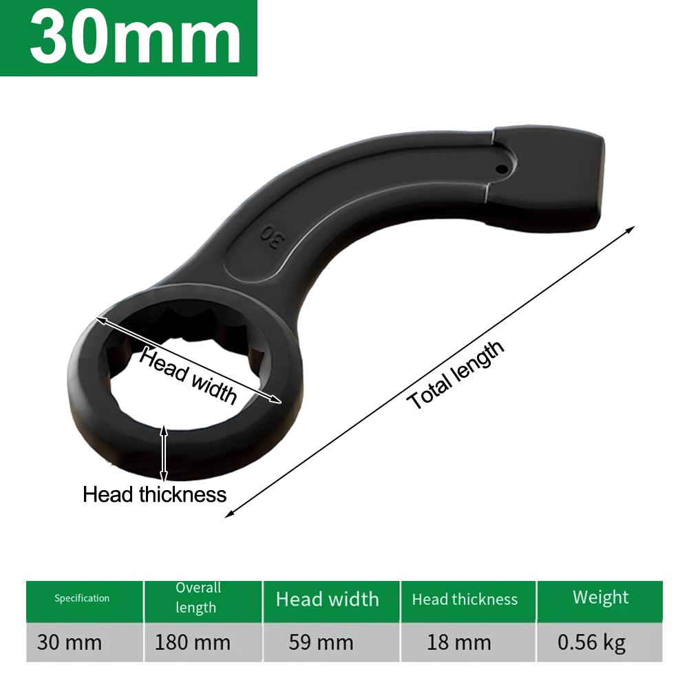 For Heavy-Duty Applications Black Wrench Heavy-Duty Tool For Safe And Effective Use 32MM Curved Handle Wrench Tool