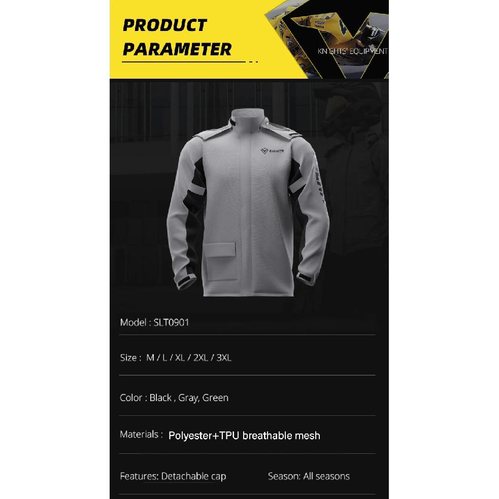 SULAITE Rain Suit Motorcycle Rain Gear Suit for Men & Women Jackets & Pants Reflective Waterproof Breathable Rainsuit