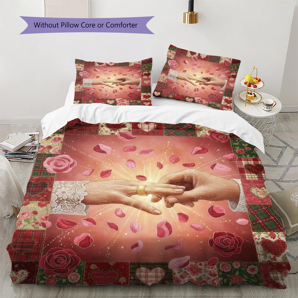 Cartoon Pattern Bedding Quilt Set Quilt Cover Pillowcase Home Decoration Birthday Gift (1 * Duvet Cover + 2 * Pillowcase, Without Core)