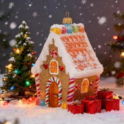Gingerbread House Christmas Decoration Resin Gingerbread Christmas Tree Hanging Ornaments for Tree Holiday Party