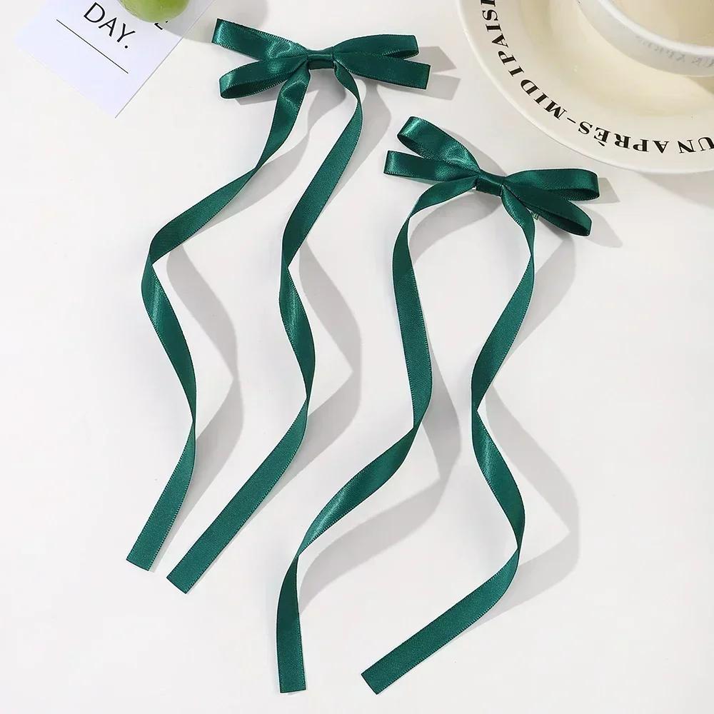 2 Pcs Fabric Hair Bow Hairpin for Women Girls Ribbon Hair Clips Headwear Black White Bow Top Clip Female Hair Accessories