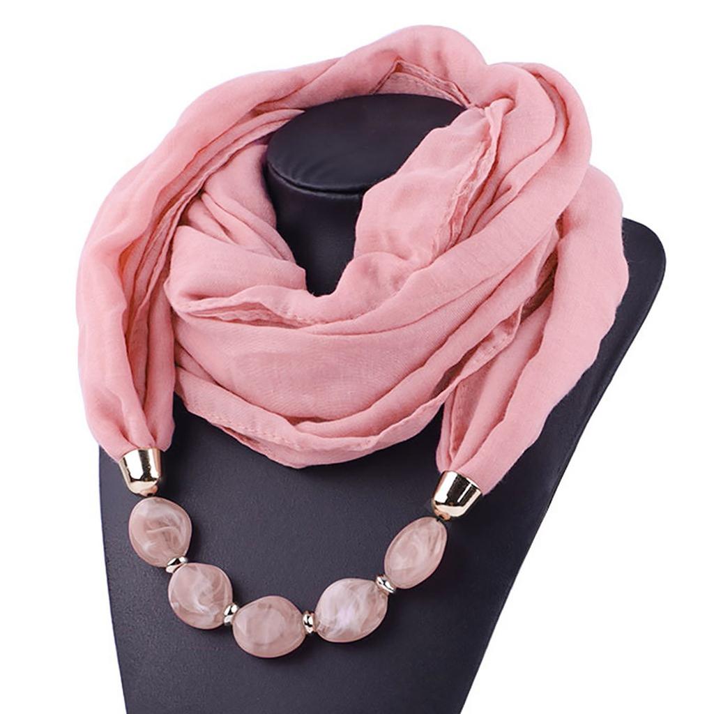 New Women Cotton Linen Necklace Pendant Scarf Ethnic Style Soft Necklace Scarf