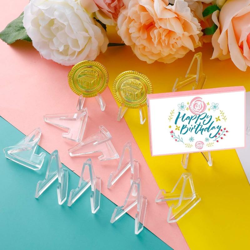 110pcs Mini Acrylic Display Stands, Ideal for Showcasing Coins, Pocket Watches, Photographs, Capsules, And Challenge Medals
