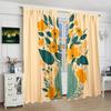 Botanical Floral Print Curtains 2-Piece Polyester Set for Bedroom Living Room  Study Decor Elegant Blossom Window Treatment