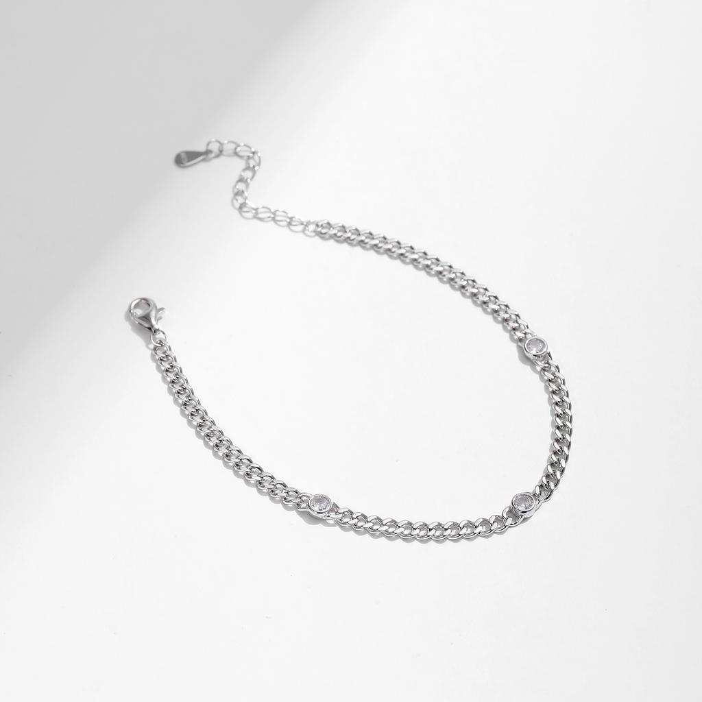 MODIAN White Gold Plated D Round Moissanite Twisted Bracelet 925 Silver VVS1 Dainty Adjustable Jewelry Gifts