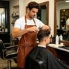 Waterproof PU Leather Apron – Oil-proof for Hairdressers, Barbers, Coffee Shops, and Bartenders.