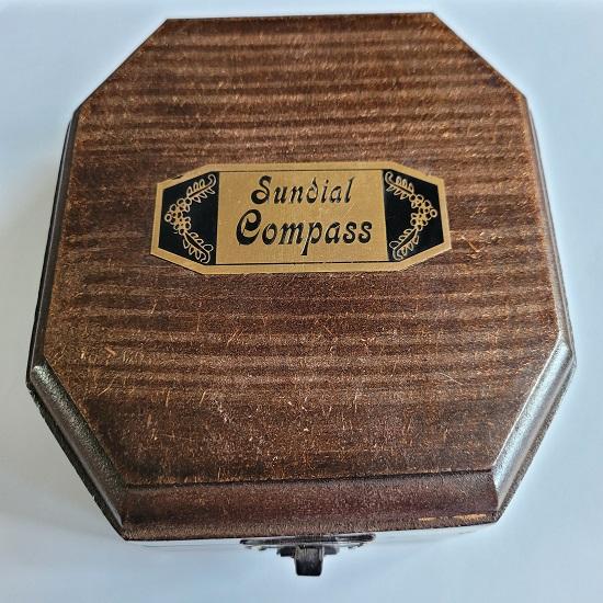 Antique Sun Dial Compass with Wooden Box Equation of Time Cox London