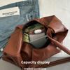 New Korean Retro Soft Leather Hobo Bag Versatile Crossbody Shoulder Bag Wrinkled Lazy Style Simple and Casual Texture Makeup Bag