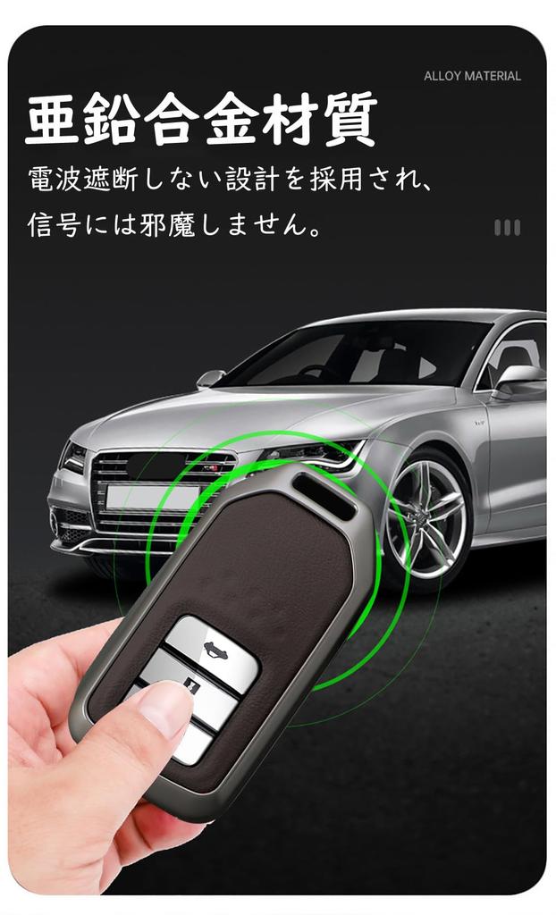 ontto Honda Smart Key Case, Key Holder, Alloy + PU Leather, Key Cover, For
