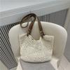 Knitted Tote Bag, New Simple and Versatile Beach Bag, Holiday Wind, Large-capacity Hand-woven Bag, Hollow Commuter Bag