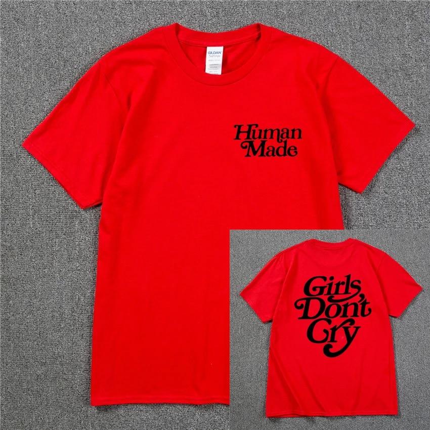 Girls Don’t Cry Human Unisex T-shirt  Unisex Cotton Best Quality Black White Letter Printing Casual Hip Hop Tshirts Harajuku Tops T