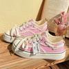 Damskie buty na platformie na co dzień z płótna damskie wysokie góry wiosna nowe błyskotliwe wulkanizowane różowe kwiatowe espadryle tenisowe damskie tenisówki