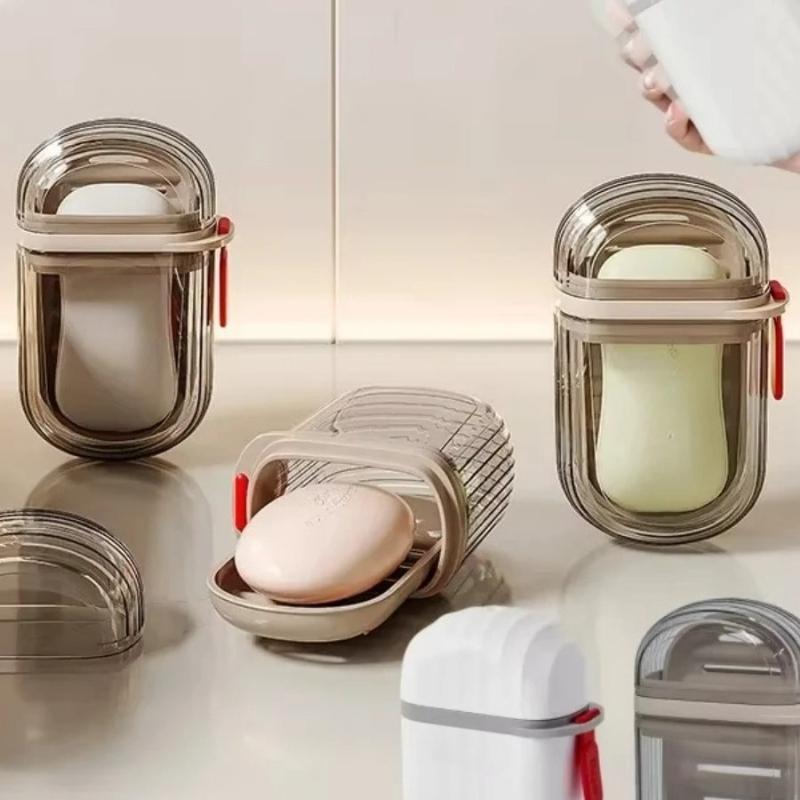 Portable Travel Soap Case Leakproof Plastic Soap Holder with Drain & Cover for Bathing And Traveling