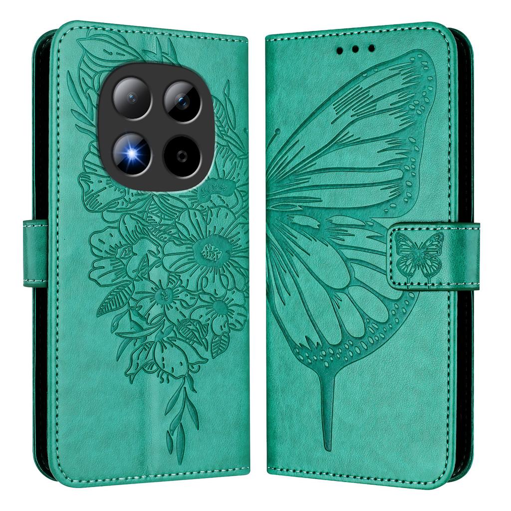 For Xiaomi Redmi Note 15 Pro 5G (Global) Wallet Case with Wrist Strap Butterfly Imprint Leather Phone Cover