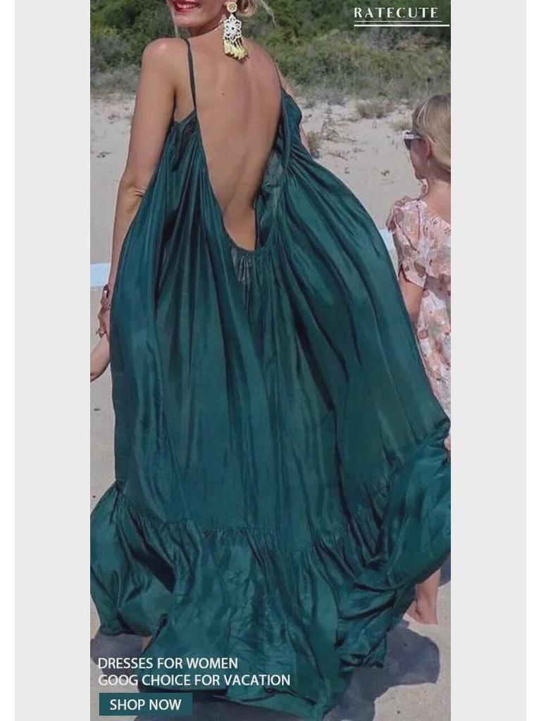 Spot 8078 Umstands-Strandkleid: Europäischer und amerikanischer Stil, sexy ärmelloses Swing-Sommerkleid für Damen