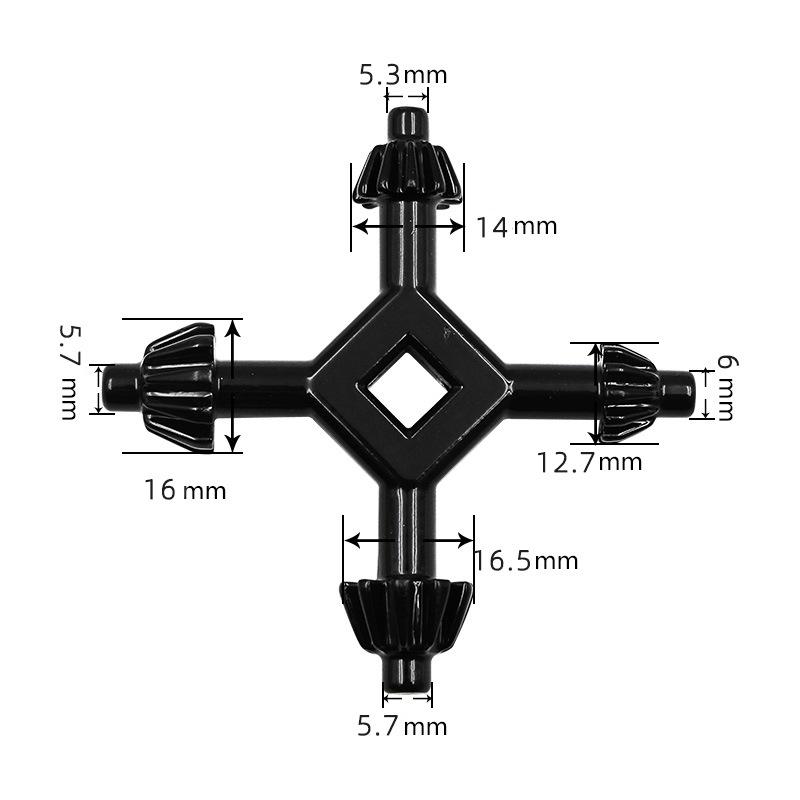 Llave de portabrocas de 4 vías, llave de portabrocas universal, llave de portabrocas de mano 4 en 1 para la mayoría de taladros y herramientas eléctricas