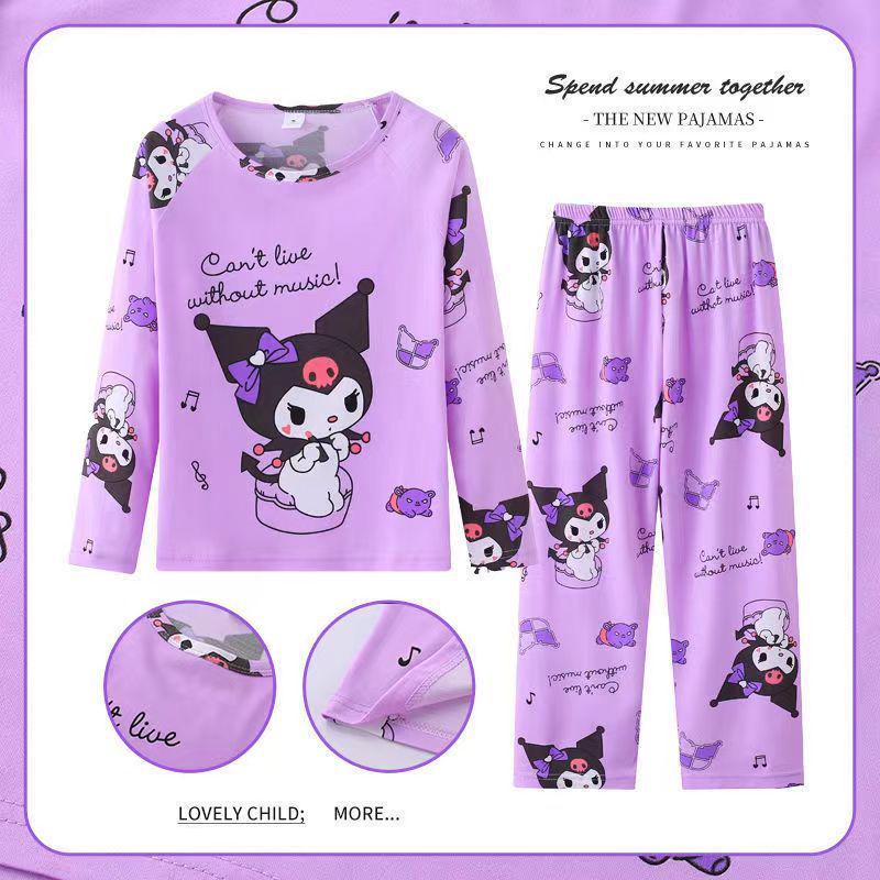 Southeast Asia Kids' Demon Slayer Pajamas: Long Sleeve & Pants Set for Girls