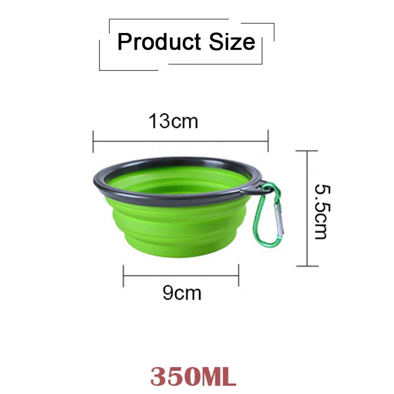 Dog Feed Supplies Folding Silicone Bowl Portable Pet Water Container with Carabiner Travel Cat Bowl Pets Accessories
