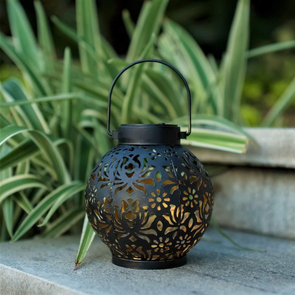 JYL TS/010,Solar Hollow Iron Lantern Waterproof Outdoor Pendant Light for Garden Balcony Ambient Hanging Decor