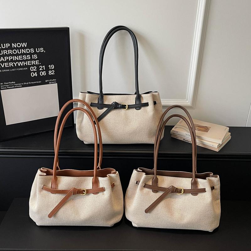 Commuter Shoulder Bag Contrast Color Tote Bag Women's Large Capacity Underarm Bag