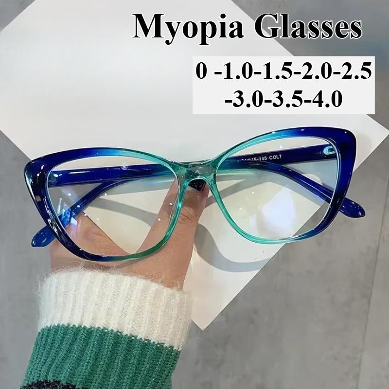 New Myopia Glasses Men'S Trend Luxury Eyeglasses Fashion Women'S Myopia Glasses Cat Eye Anti-Blue Light Glasses For Women