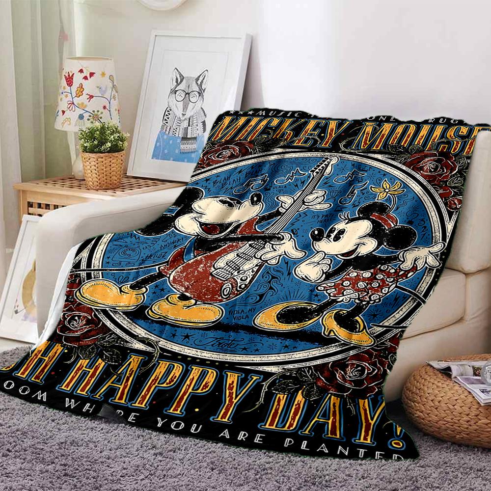 Mickey Mouse Friends Flannel blanket, soft and warm, suitable for beds and sofas, all seasons, portable travel blanket. 073084