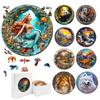 Mermaid 3D Wooden Puzzles Animal Toy for Adults Kids  Birthday Gift Wooden Jigsaw Puzzle  Montessori Games Fidget Toys