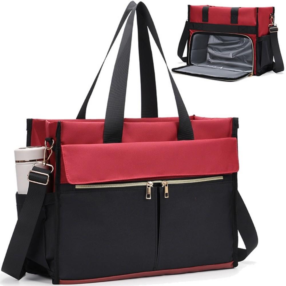 

Multifunctional Insulated Lunch Bag Leak-Proof Oxford Fabric Cooler Lunch Box Thermal Shoulder Strap Lunch Carrier School Use красный