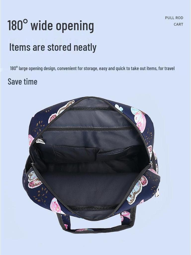 Geantă de mână tip cărucior pliabilă, ușoară și impermeabilă, cu roți universale pentru călătorii scurte și îmbarcare