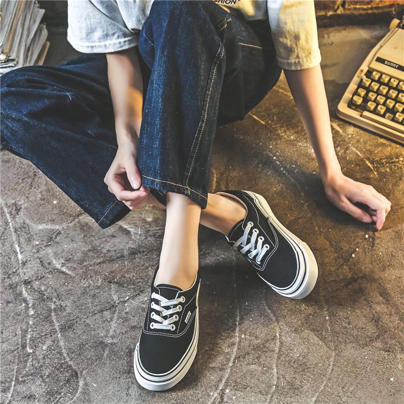 Casual Flat Shoes Canvas Sports Shoes Women's Outdoor Solid Color Light Sports Women's Vulcanized Shoes Thick Sole Versatile